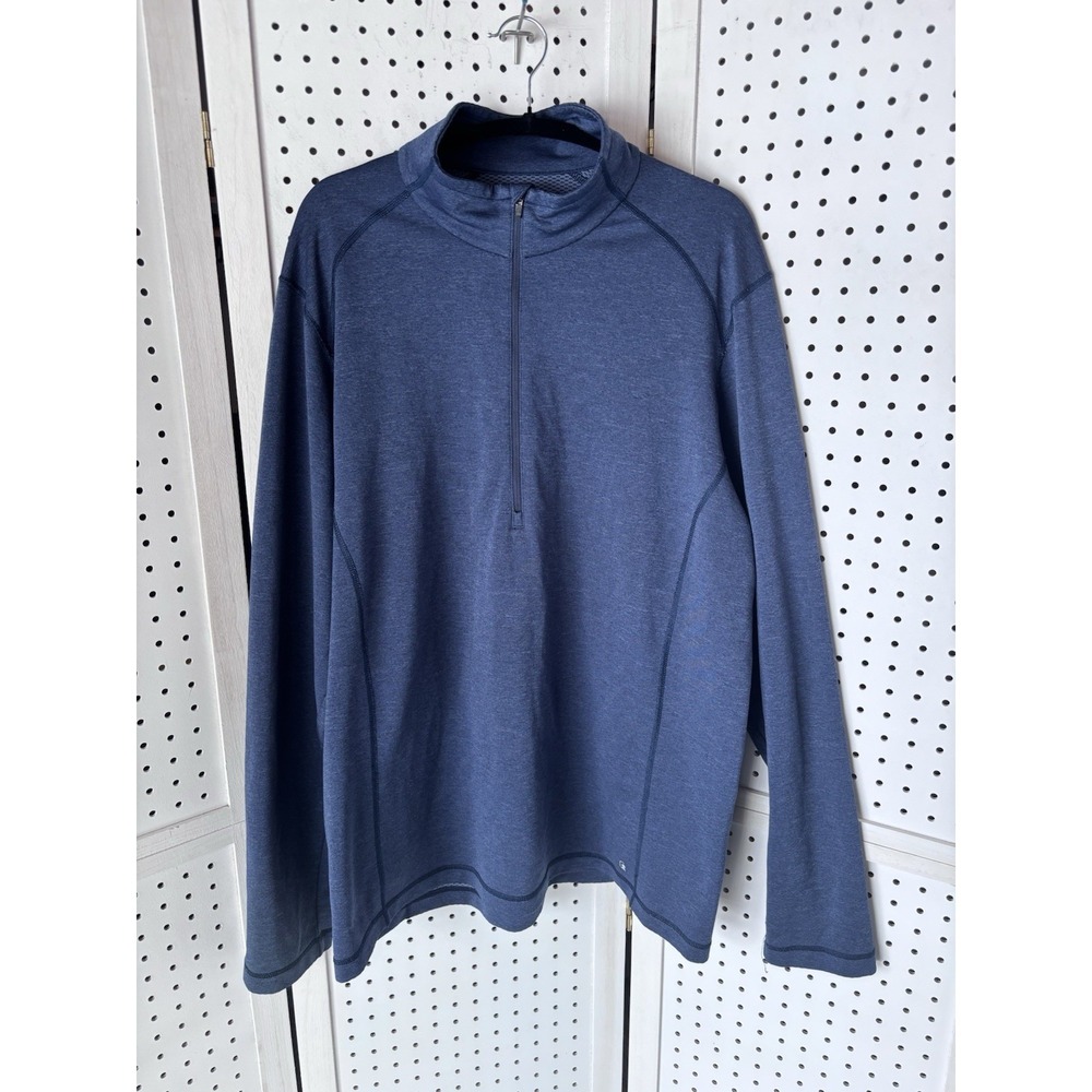 Eastern Mountain Sports Teckwick Men's XXL Blue Long SLV 1/4 Zip Shirt Athletic